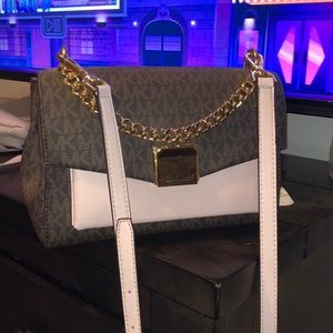 Brown and pink MK cross body